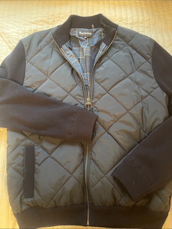 Barbour Other - Barbour Quilted Navy and Black Bomber Jacket